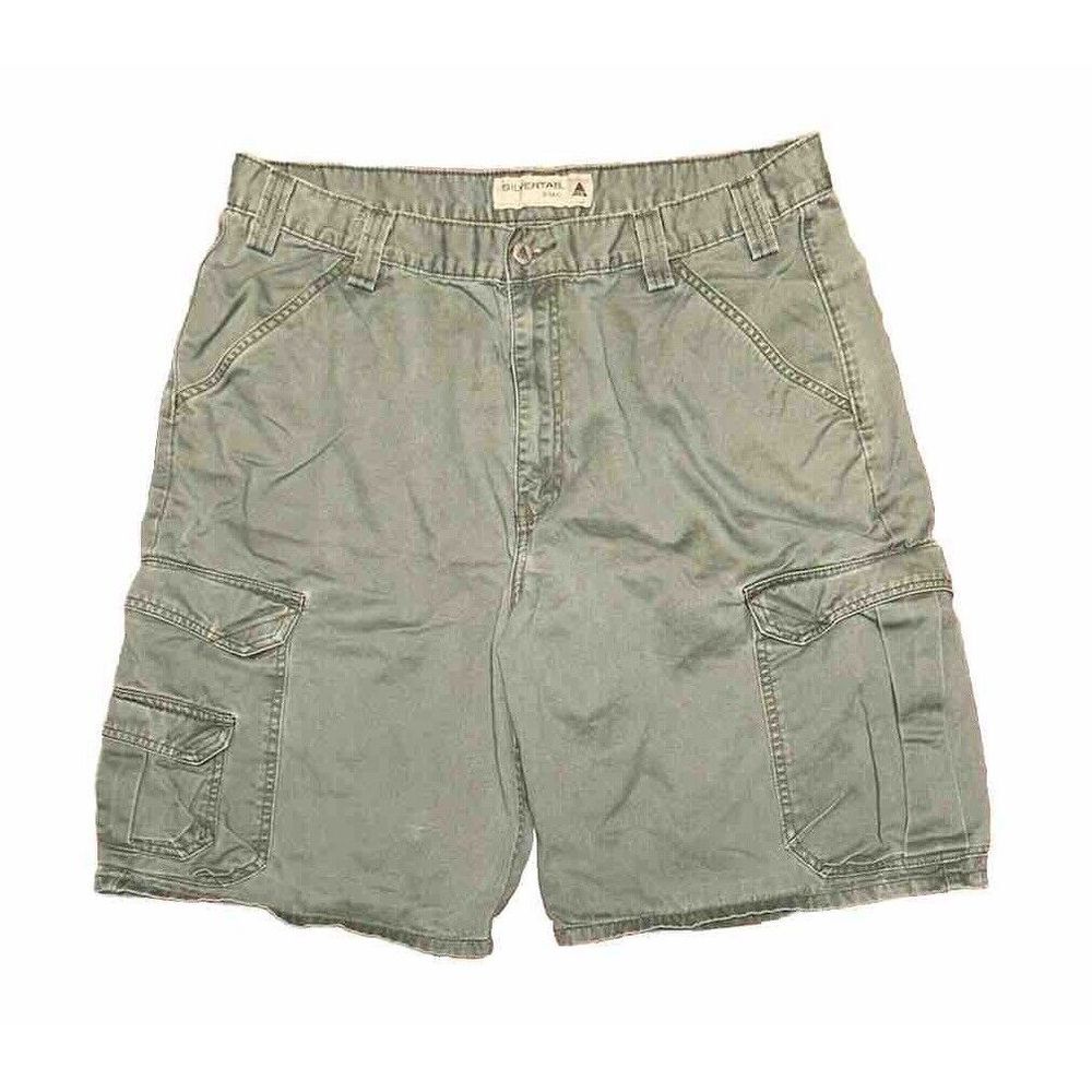 Vintage Levis Silvertab Cargo Shorts Mens 36 Green Baggy Y2K Streetwear Grunge